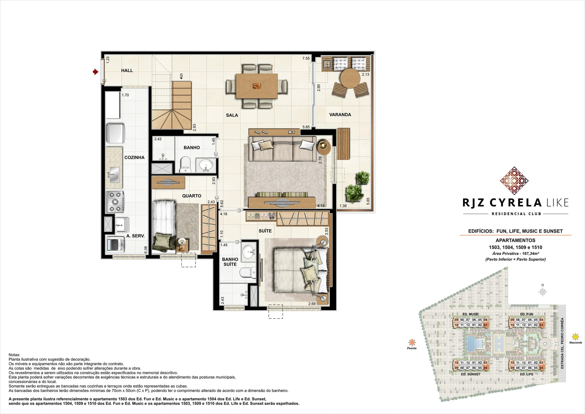 Planta — RJZ Cyrela Like Residencial Club — planta 3