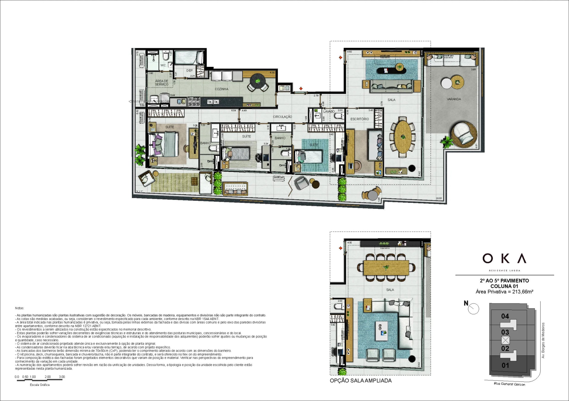 Planta — OKA Residence Lagoa — planta 1